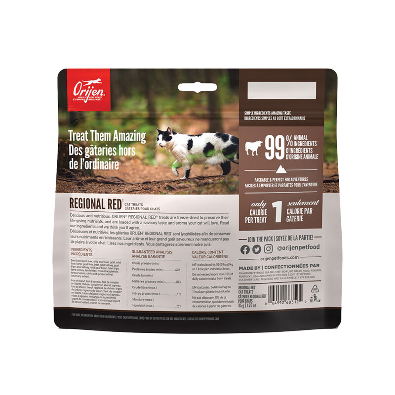 Orijen, Feline, Freeze Dried Treat - Regional Red - 35 g - Freeze Dried Cat Treat image number null