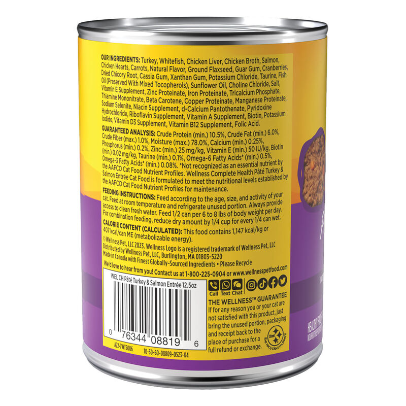 Wellness, Canned Cat Food, Complete Health, Turkey & Salmon - Wet Cat Food image number null
