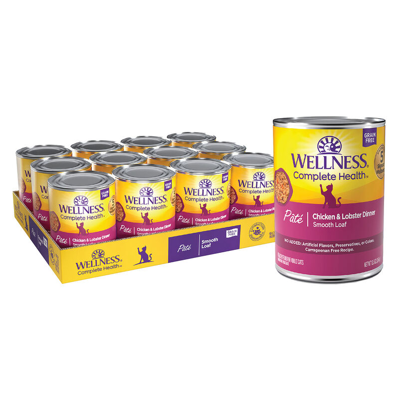 Wellness, Canned Cat Food, Complete Health, Chicken & Lobster - Wet Cat Food image number null