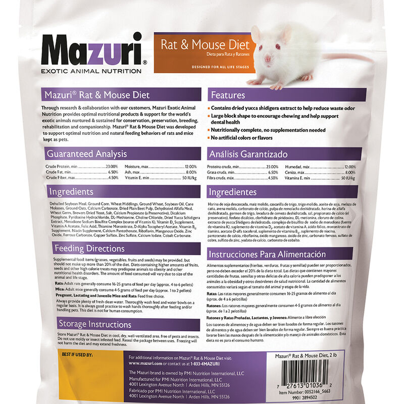 Mazuri, Rat & Mouse Diet - 2 lb image number null