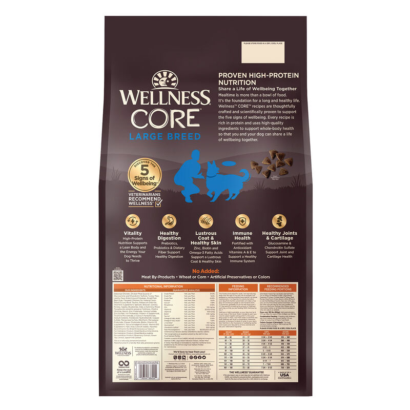 Wellness, Core, Grain Free Large Breed - 26 lb - Dry Dog Food image number null