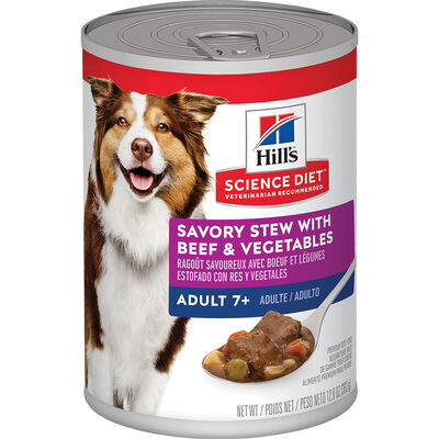Science Diet, Adult 7+ Savory Stew with Beef & Vegetables Canned Dog Food, 363 g - Wet Dog Food