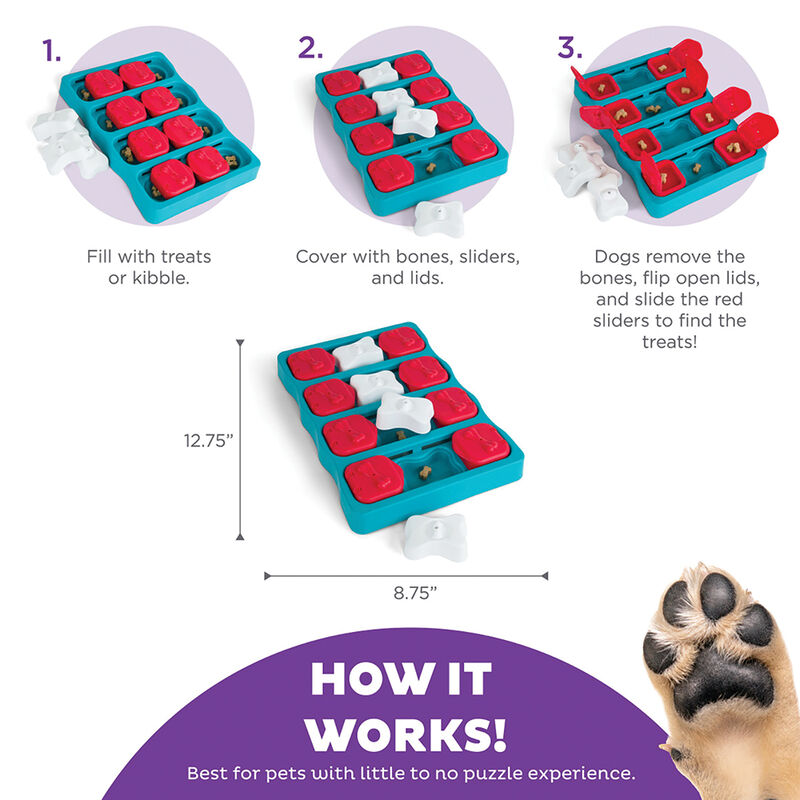 Outward Hound, Nina Ottosson, Dog Brick Treat Puzzle - Blue image number null