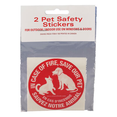 Enviro Fresh, Pet Safety Stickers "In Case of Fire, Save Our Pet" - 2 Pk