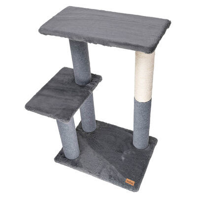 Noba, Tier 2 Cat tree - Rectangle - Grey Faux Fur