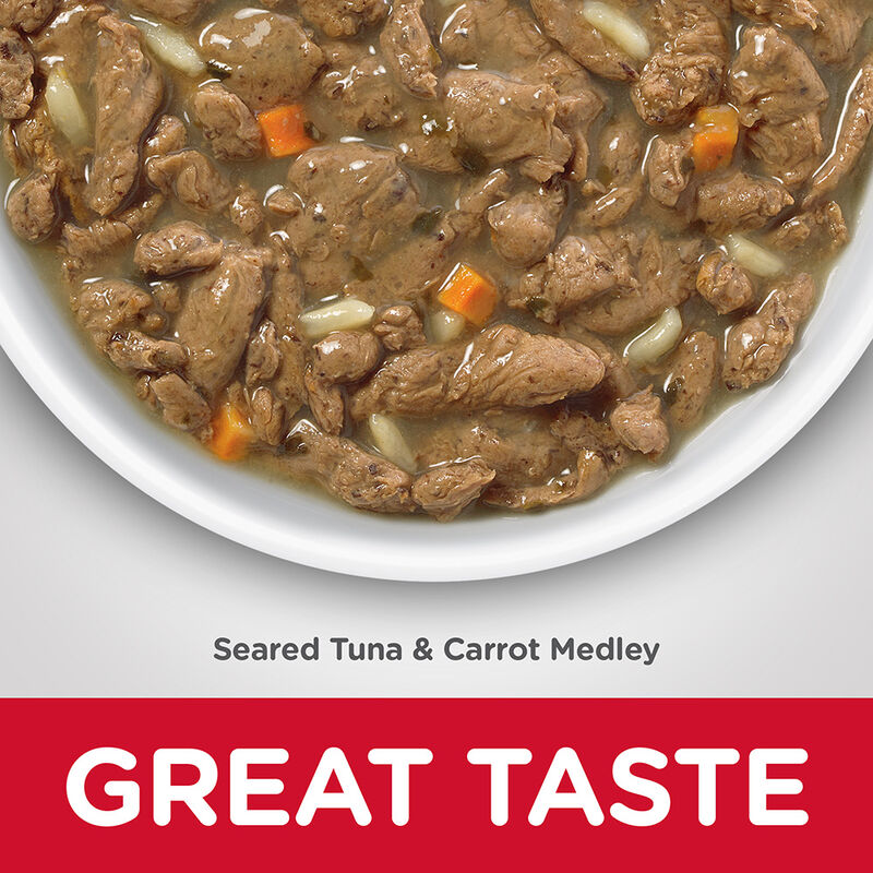 Science Diet, Adult 11+ Healthy Cuisine Seared Tuna & Carrot Medley - 79.37 g - Wet Cat Food image number null