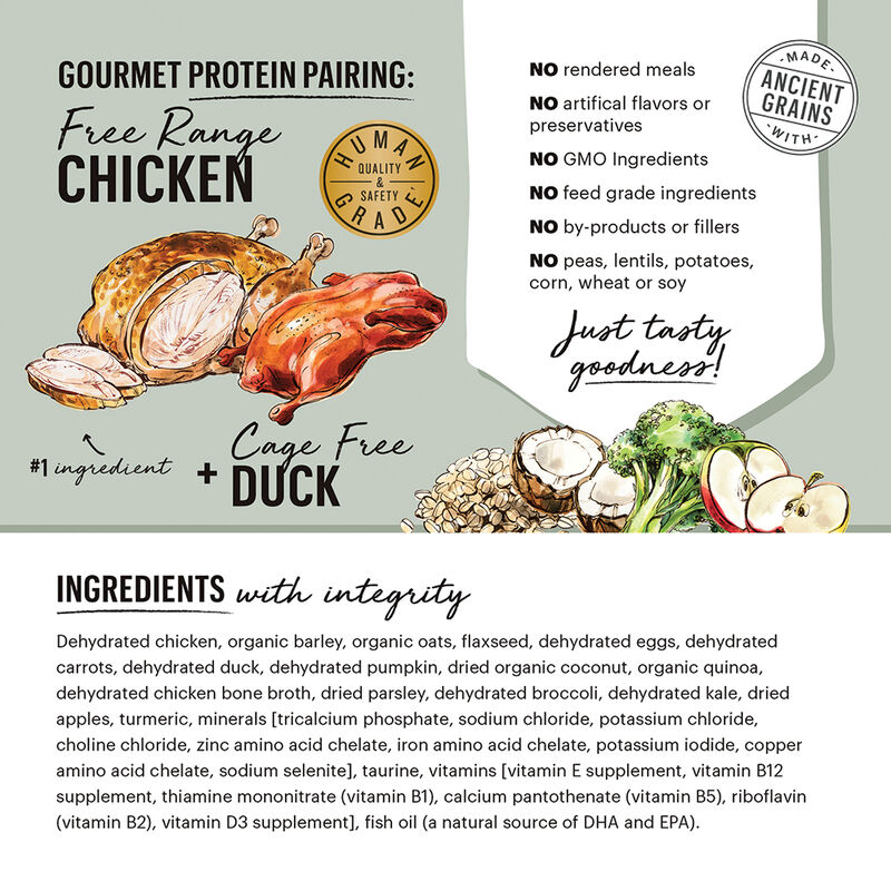 The Honest Kitchen, Gourmet Grains, Chicken & Duck Recipe - Freeze Dried Dog Food image number null