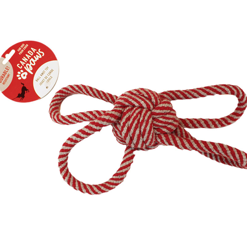Canada Paws, Ball Knot - 8" - Tug Dog Toy image number null