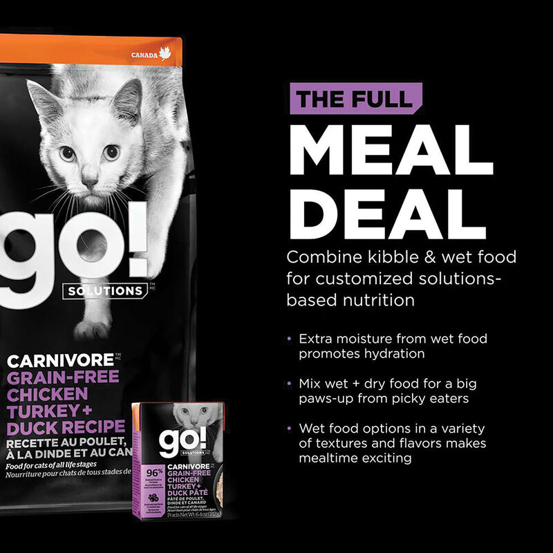 GO! SOLUTIONS CARNIVORE Grain Free Chicken, Turkey + Duck Recipe for cats image number null