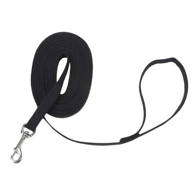 Train Right, Dog Training Leash - Cotton - Black - 5/8" x 30