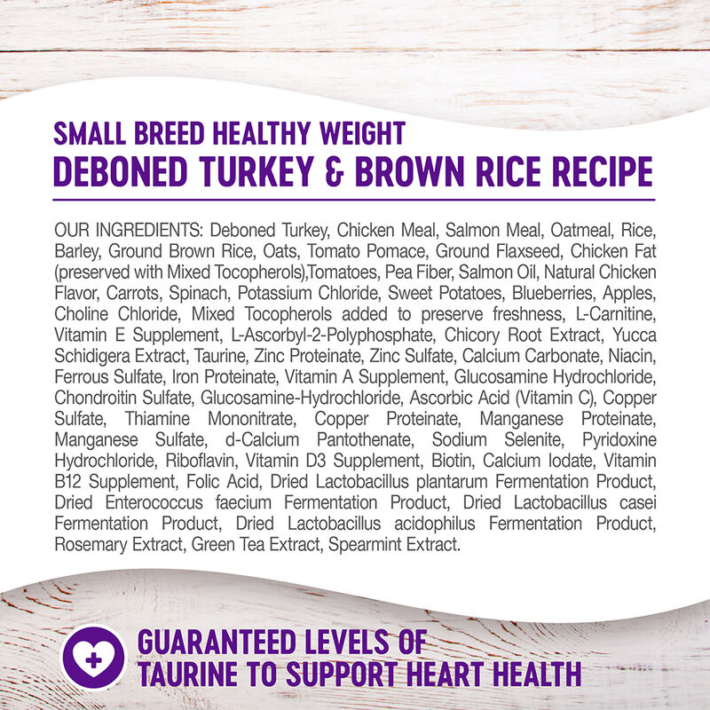 Wellness, Complete Health Small Breed, Healthy Weight Turkey & Brown Rice - Dry Dog Food image number null