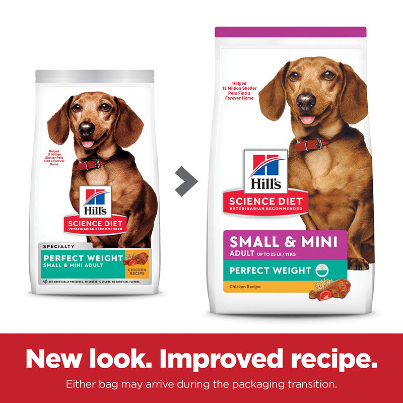 Science Diet, Adult Perfect Weight Small & Mini Chicken Recipe Dry Dog Food for healthy weight manag image number null