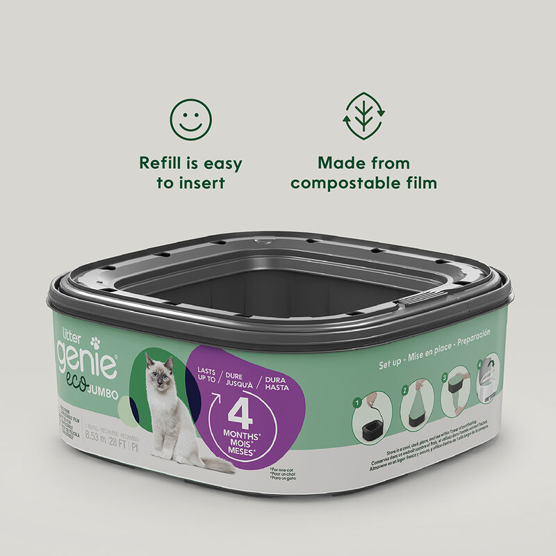 Litter Genie, Eco Jumbo Refill, Compostable Film, 28ft (Up To 4 Months) image number null