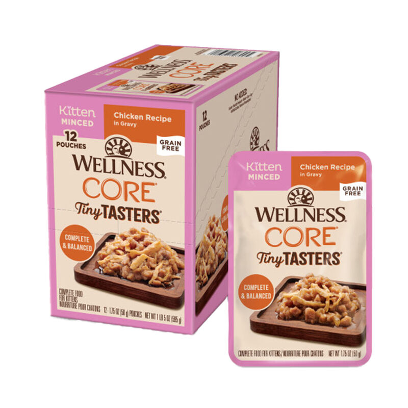 Wellness, CORE Tiny Tasters - Kitten Minced Chicken in Gravy - 50 g - Wet Cat Food image number null