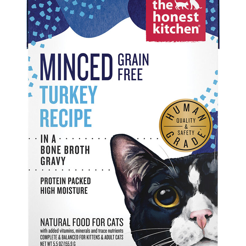The Honest Kitchen, Grain Free Minced Turkey in Bone Broth Gravy - Wet Cat Food image number null