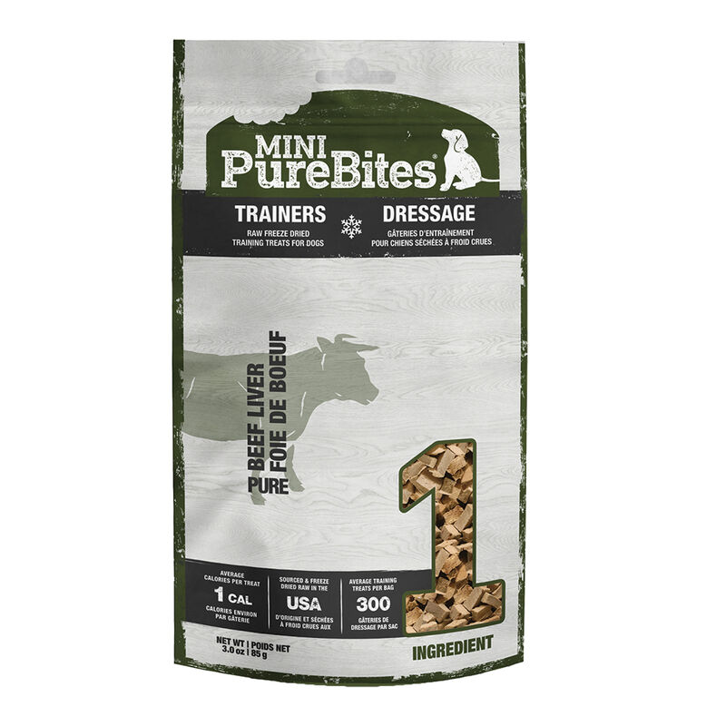 PureBites, Mini Trainers - Beef Liver - 85 g - Freeze Dried Dog Treat image number null