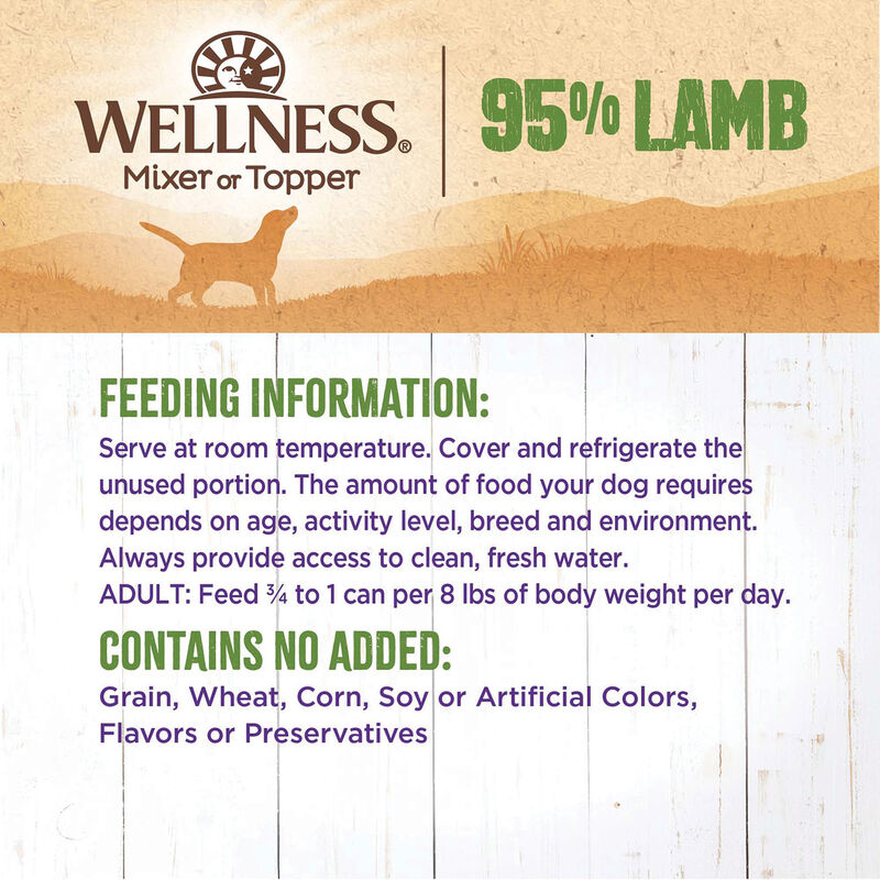 Wellness, Canned Dog Food, Mixers & Toppers, 95% Lamb - 13 oz - Wet Dog Food image number null