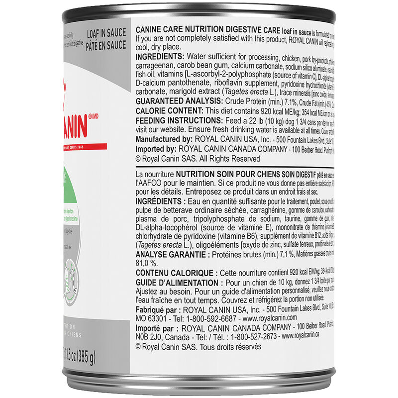 Royal Canin, Canine Care Nutrition Digestive Care Adult Loaf in Sauce - Wet Dog Food image number null
