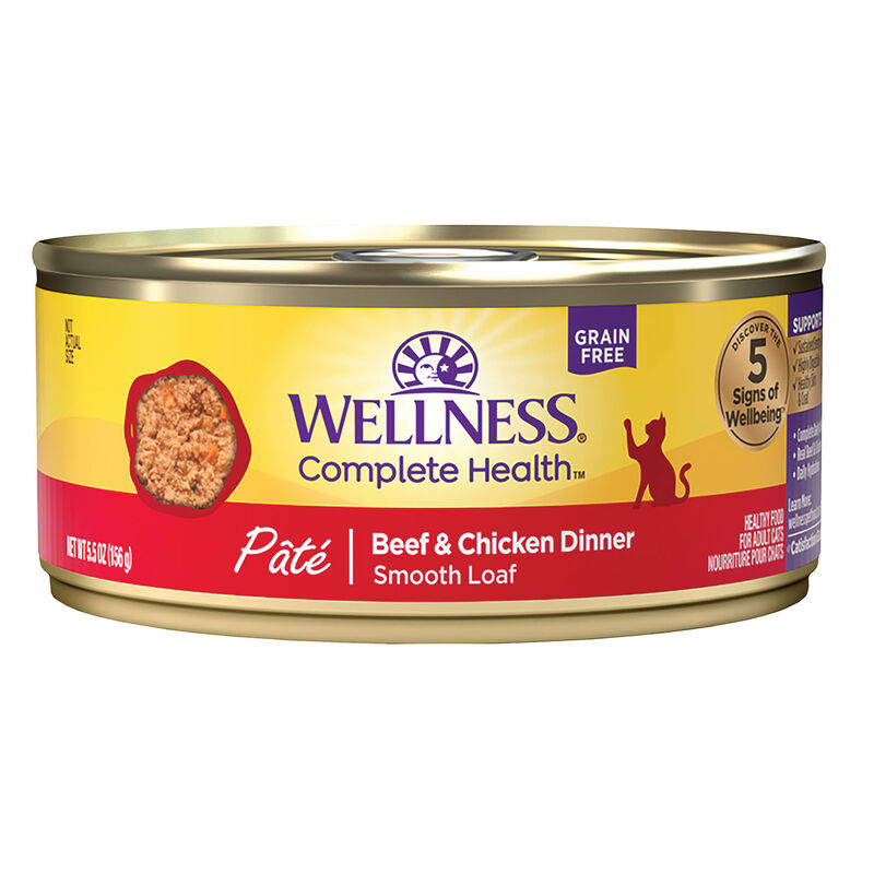 Wellness, Canned Cat Food, Complete Health, Beef & Chicken - Wet Cat Food image number null