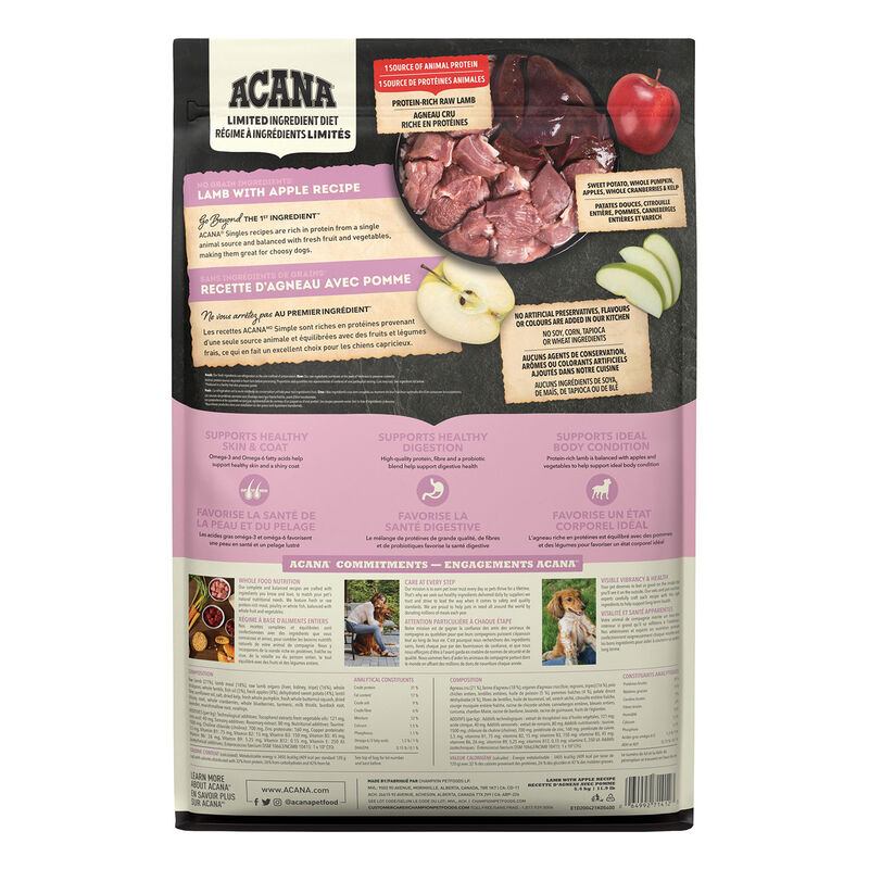 Acana, Adult - Singles Lamb & Apple - Dry Dog Food image number null