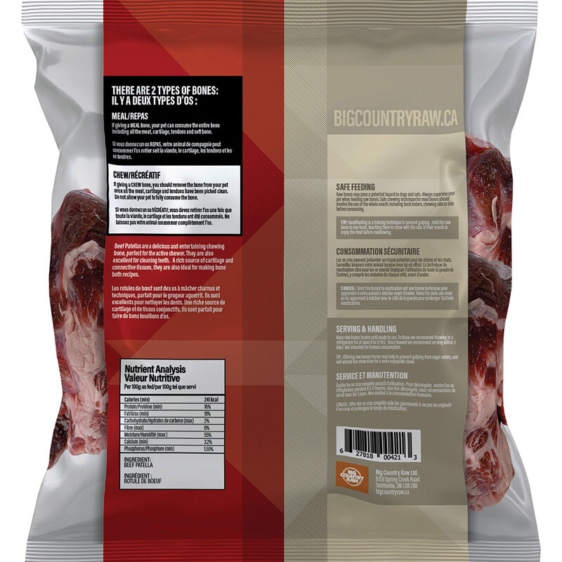 Big Country Raw, Beef Patella Bone - 2 lb - Frozen Dog Food image number null