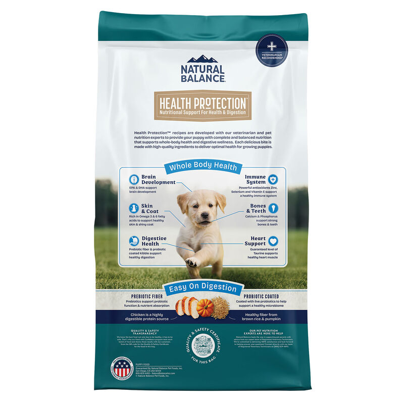Natural Balance, Health Protection Puppy - Real Chicken, Brown Rice & Pumpkin Recipe - Dry Puppy Foo image number null