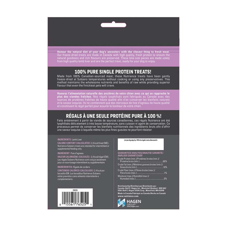 Nutrience, SubZero - Freeze Dried Lamb Liver - 90 g - Dog Treat image number null