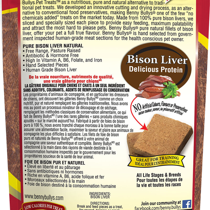 Benny Bully's, Bison Liver Chops - 60 g - Dog Treat image number null