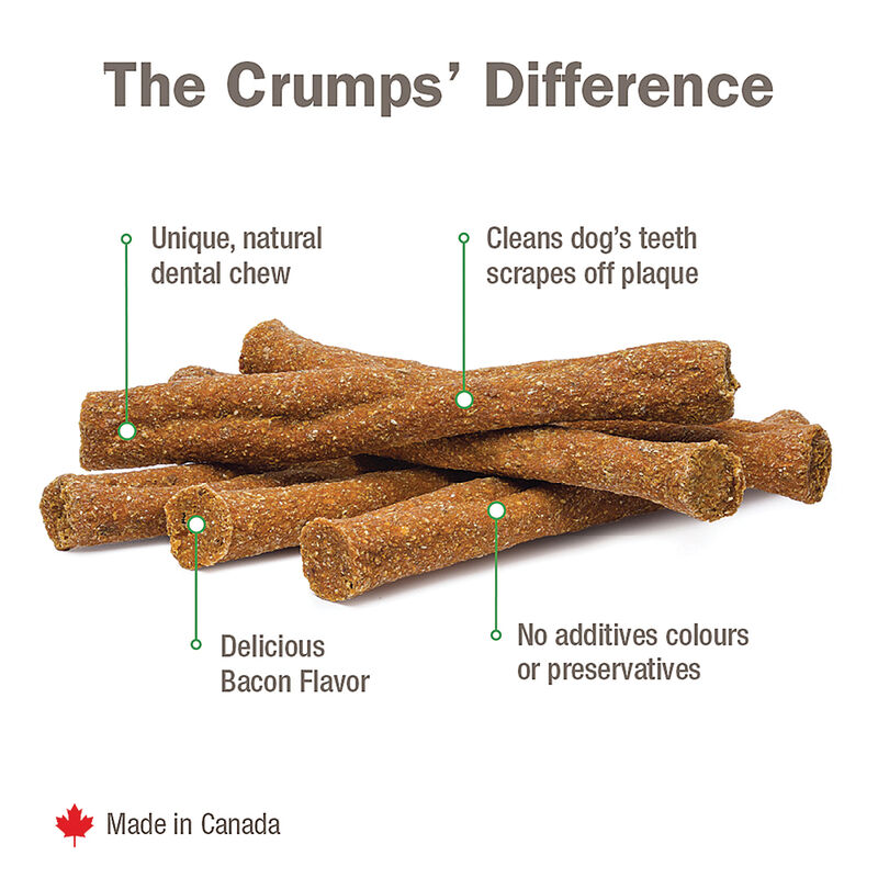 Crumps' Naturals, Bacon Style Plaque Busters - 7" - 10pk - Dog Treat image number null