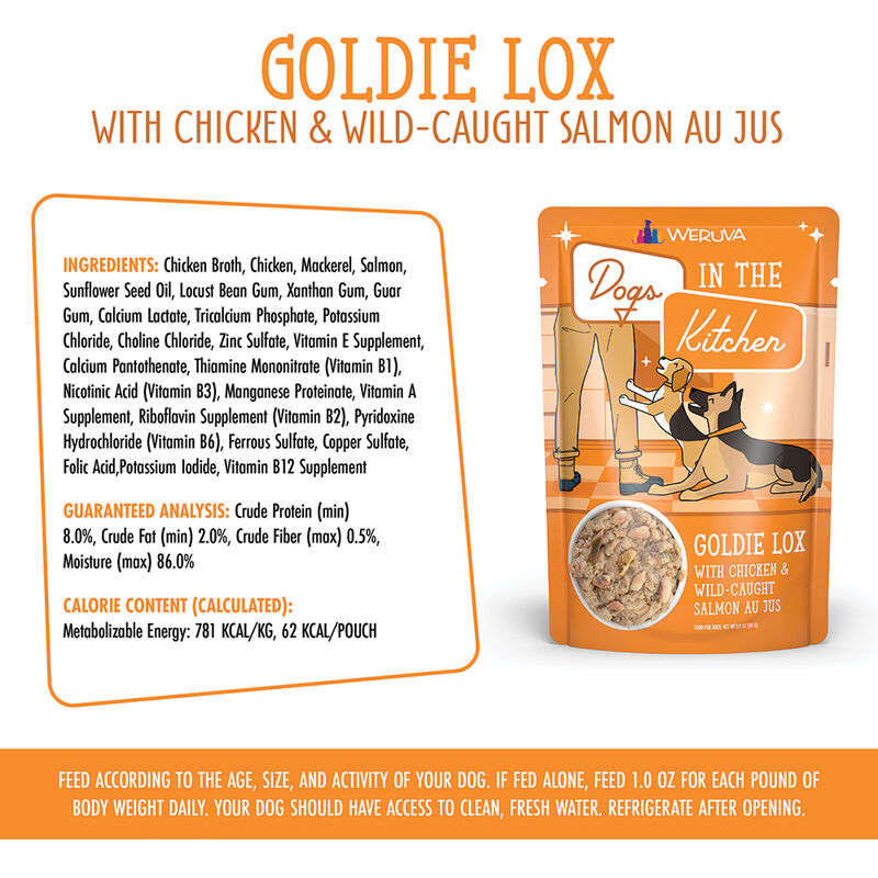 Weruva, Pouch, Adult - Goldie Lox - 80 g - Minced - Wet Dog Food image number null