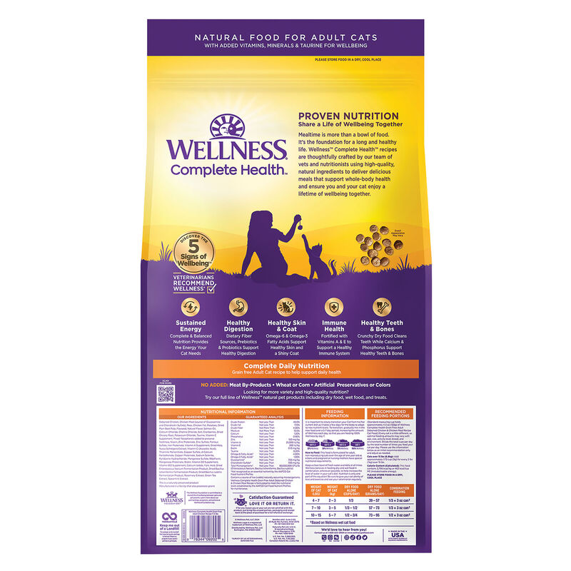 Wellness, Feline Adult - GF Complete Health - Chicken - Dry Cat Food image number null