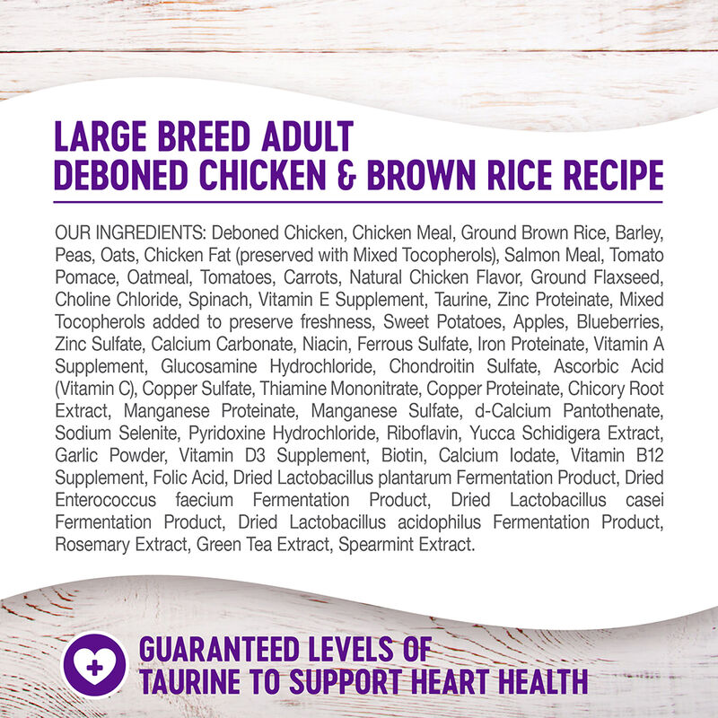 Wellness, Large Breed Complete Health, Deboned Chicken, Brown Rice - Dry Dog Food image number null