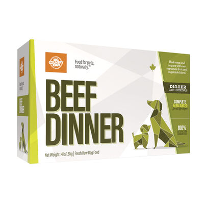 Big Country Raw, Beef Dinner - 4 lb - Frozen Dog Food