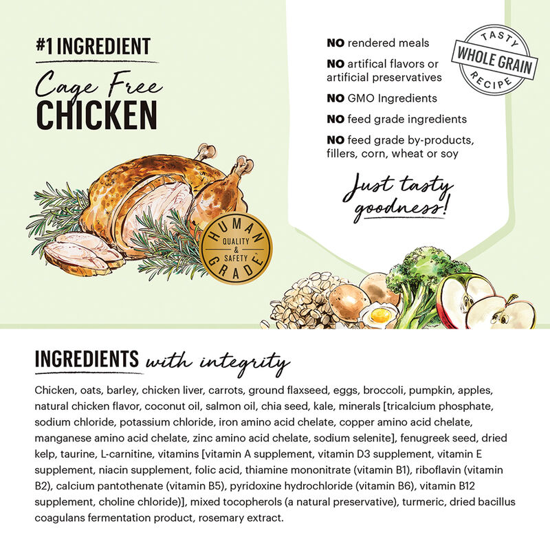 The Honest Kitchen, Small Breed, Whole Food Clusters, Whole Grain Chicken & Oat Recipe - Dry Dog Foo image number null