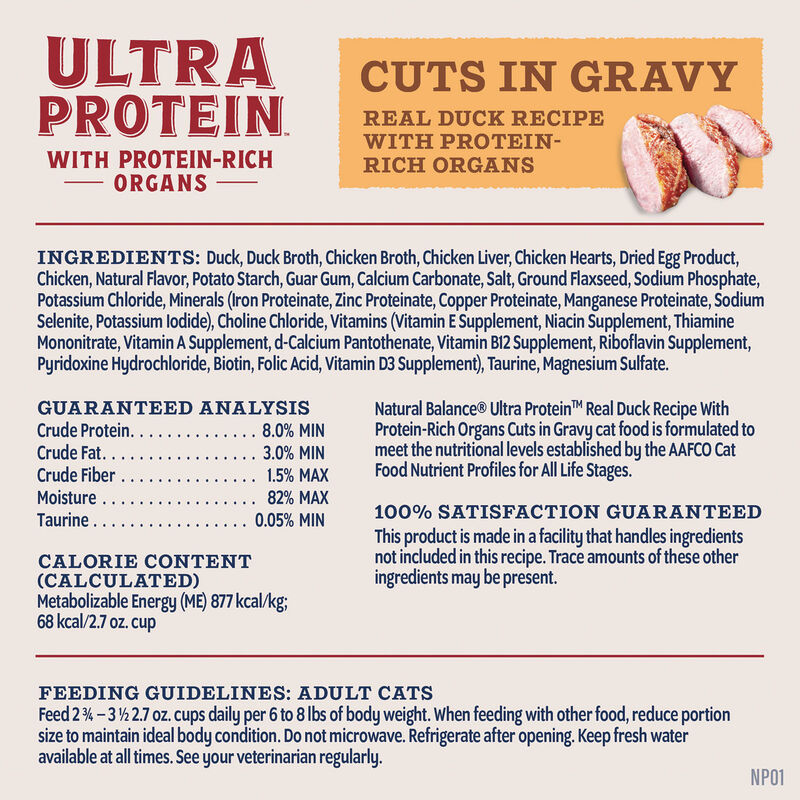 Natural Balance, Ultra Protein - Duck & Organ Meats in Gravy - Wet Cat Food image number null