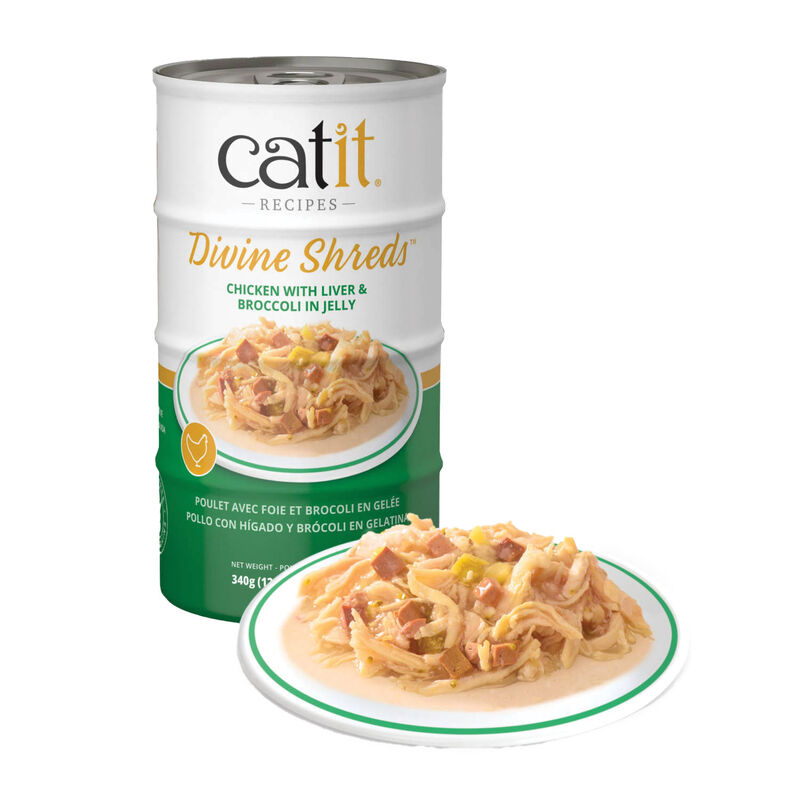 Catit, Divine Shreds in Jelly - Chicken with  Liver & Broccoli - Wet Cat Food - 85g x 4pk image number null