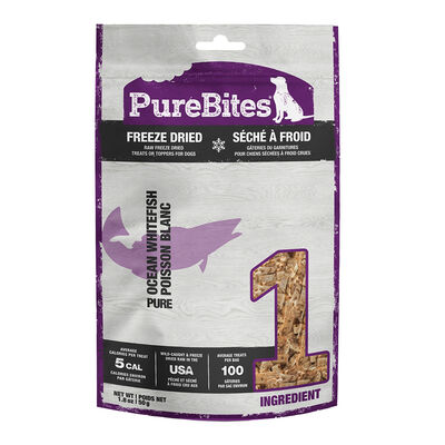 PureBites, Mid Size Dog Treats, Ocean Whitefish - 50 g - Freeze Dried Dog Treat