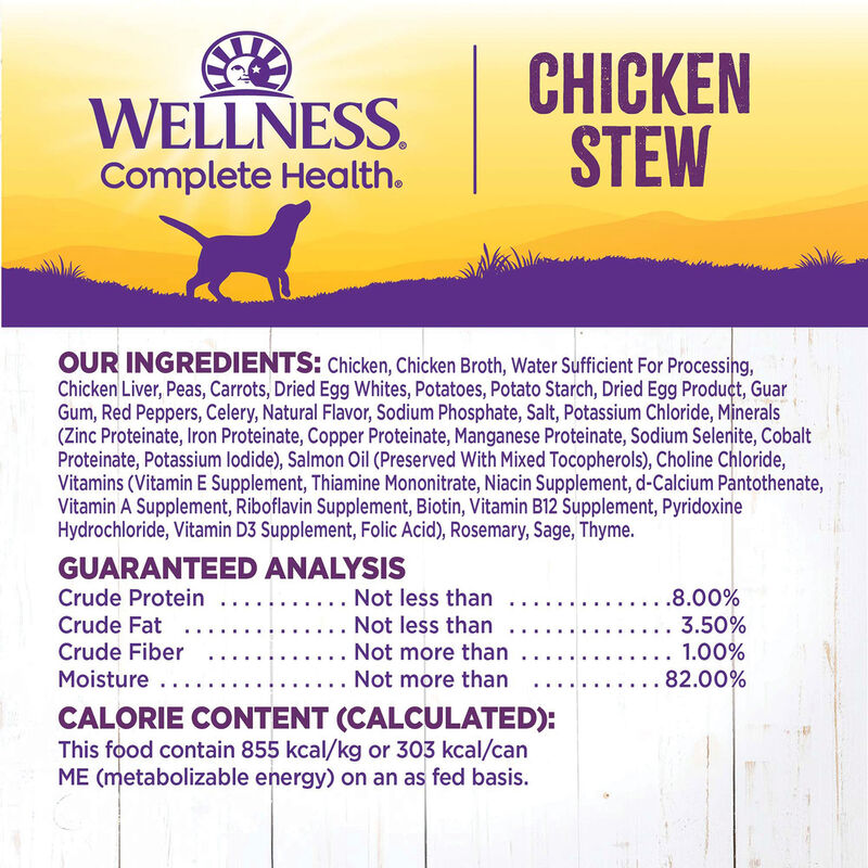 Wellness, Canned Dog Food, Chunks & Gravy, Chicken Stew with Carrots & Potatoes - 12.5 oz - Wet Dog  image number null