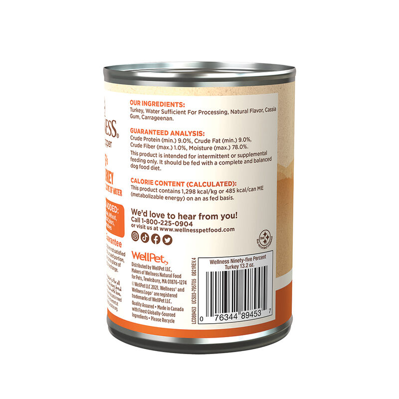 Wellness, Canned Dog Food, Mixers & Toppers, 95% Turkey - 13 oz - Wet Dog Food image number null