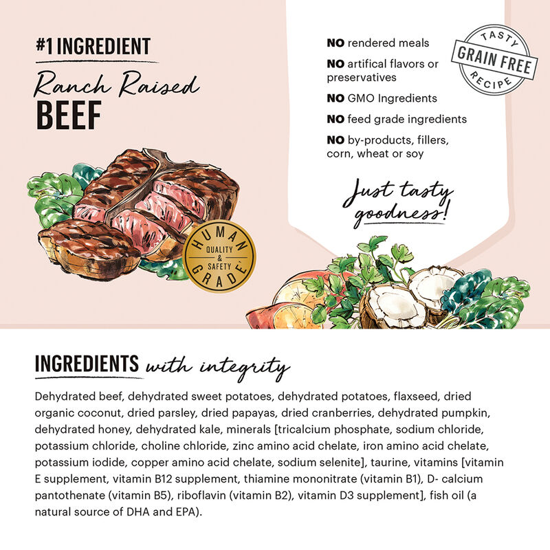 The Honest Kitchen, Grain Free Beef Recipe - Freeze Dried Dog Food image number null