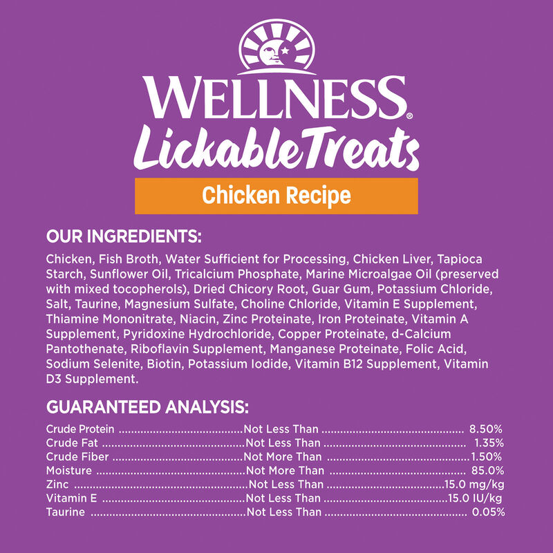 Wellness, Lickable Puree GF Treats - Chicken - 72 g - Cat Treats image number null