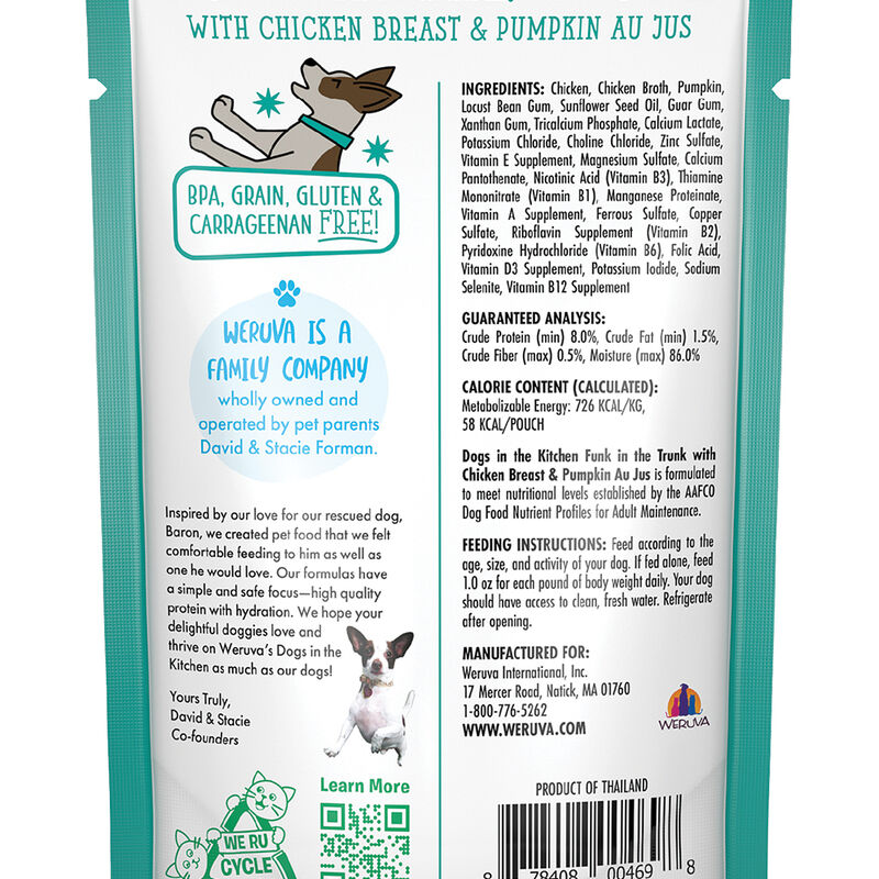 Weruva, Pouch, Adult - Funk in Trunk - 80 g - Minced - Wet Dog Food image number null
