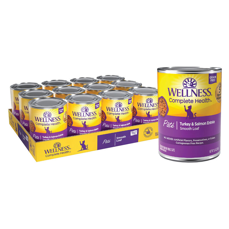 Wellness, Canned Cat Food, Complete Health, Turkey & Salmon - Wet Cat Food image number null
