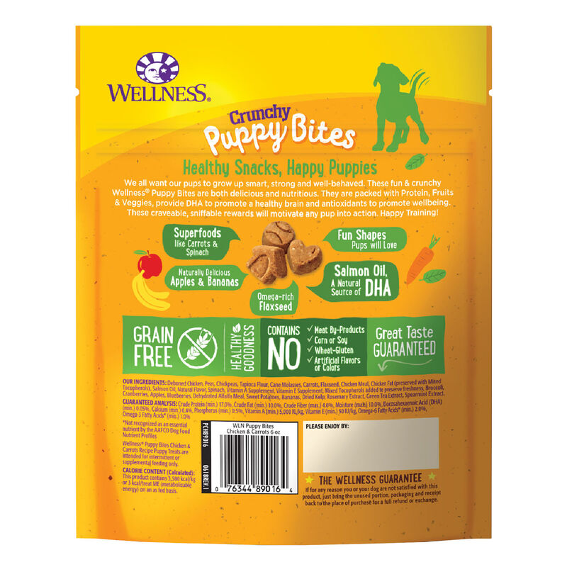 Wellness, Just for Puppy, Chkn&Carrots Crunchy Treats - 6 oz - Dog Treat image number null