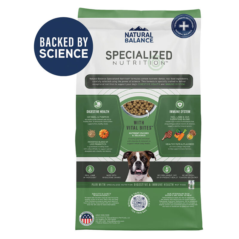 Natural Balance, Specialized Nutrition - Digestive & Immune Health Lamb & Oatmeal Formula - Dry Dog  image number null