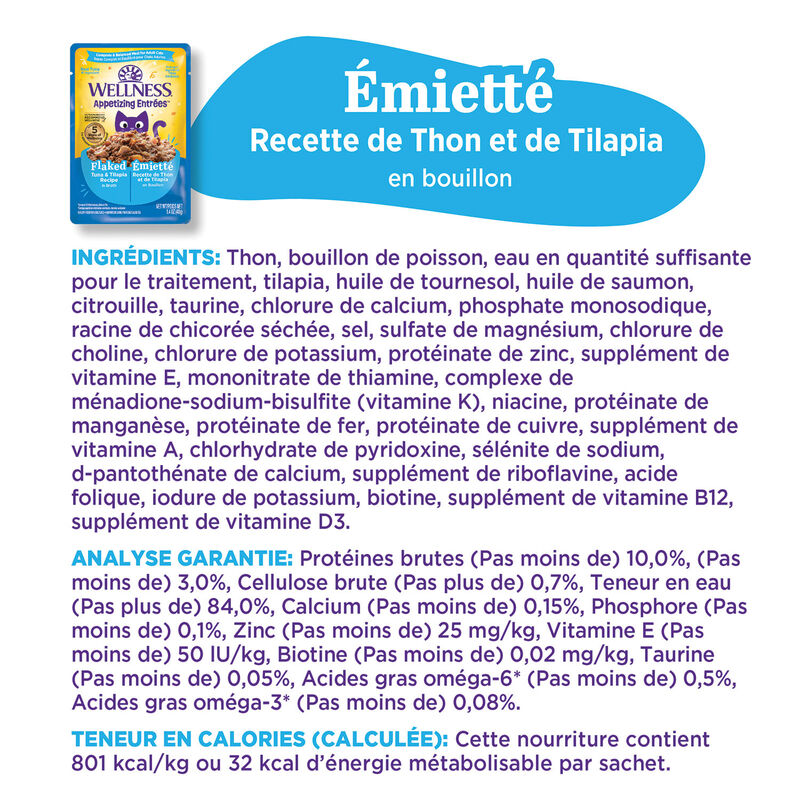 Wellness, Appetizing Entr&eacute;e - Flaked Tuna & Tilapia in Broth - Wet Cat Food image number null
