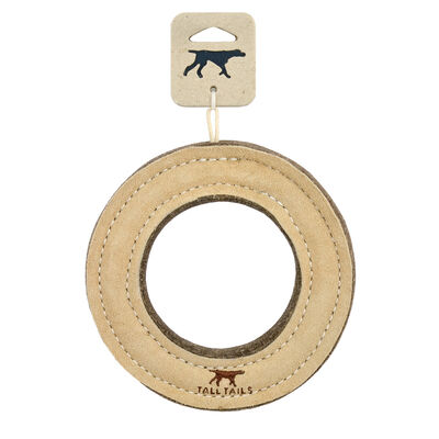 Tall Tails, Leather Wool Ring - 7" - Toss Dog Toy