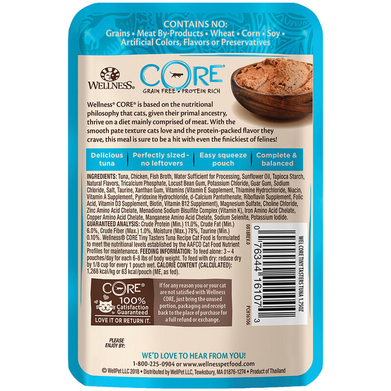 Wellness, Pouch, Feline Adult - Core Tiny Tasters - Tuna - 50 g - Wet Cat Food image number null