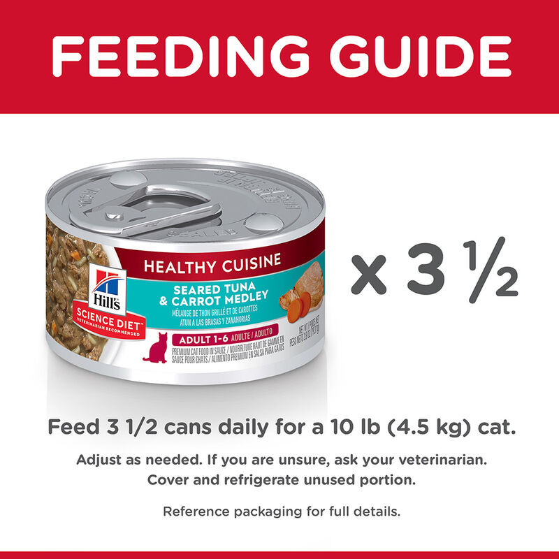 Science Diet, Adult Healthy Cuisine Seared Tuna & Carrot Medley - 79.37 g - Wet Cat Food image number null