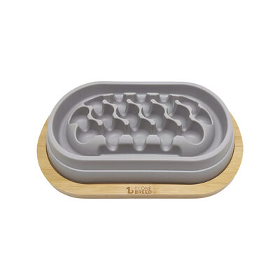 BeOneBreed, Oval Plastic Slow Feeder - Gray